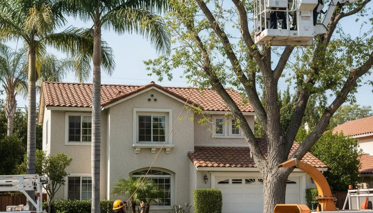 Tree service crew removing a tree in Los Angeles, CA for safe, professional arbor care
