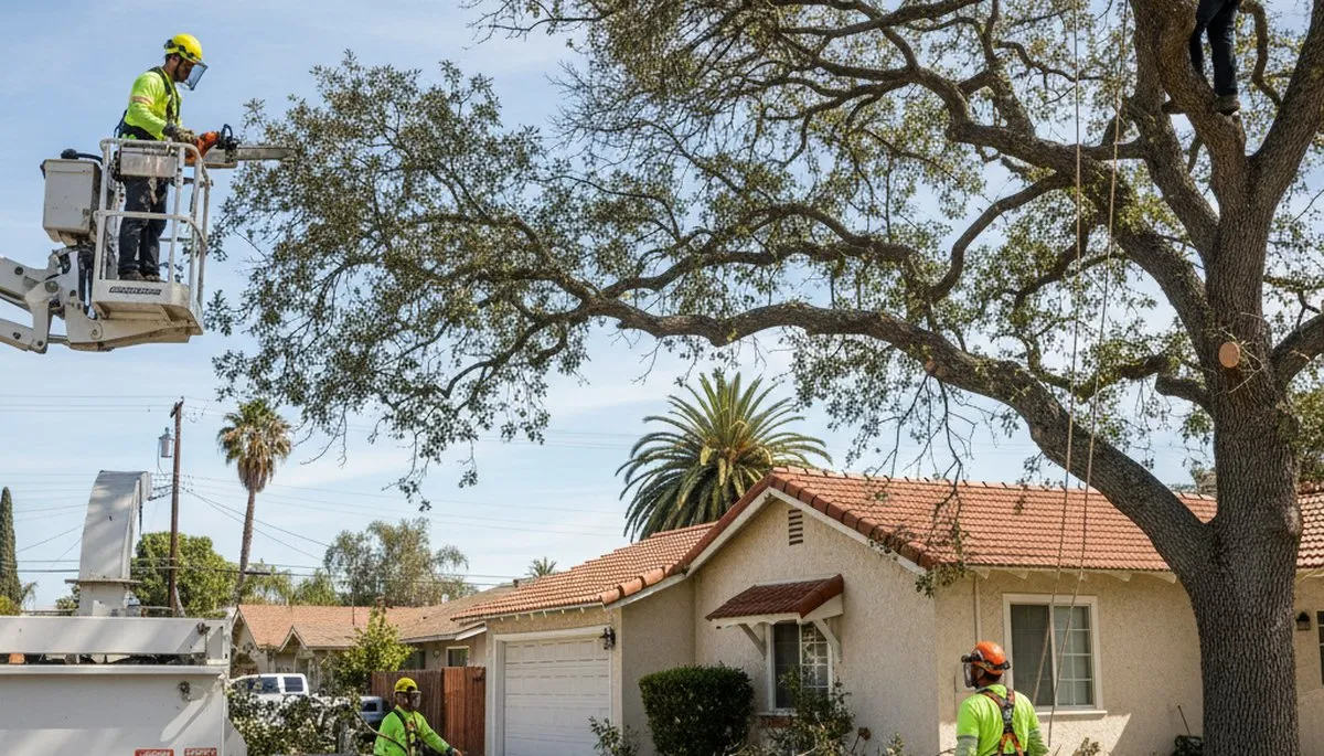 Tree service crew in Los Angeles, CA providing safe tree removal and trimming for homes and businesses