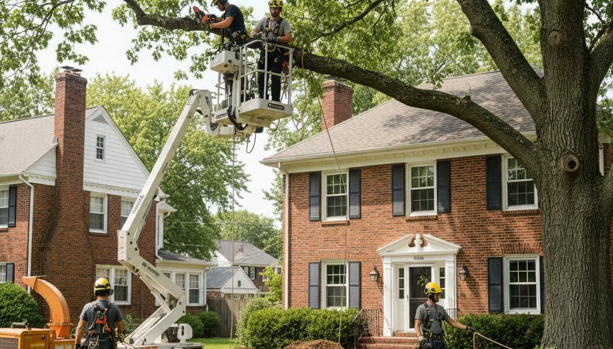 Tree service crew in Los Angeles, CA providing professional tree removal and trimming services